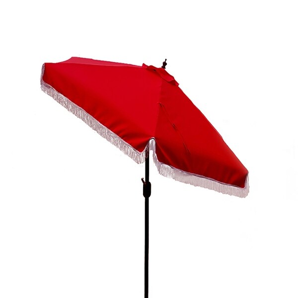 red parasol with base