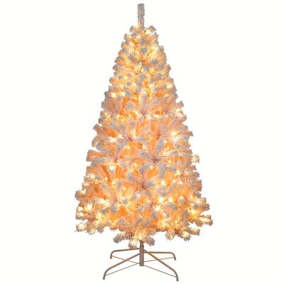 6ft Artificial Christmas Tree with 300 LED Lights and 600 Bendable Branches