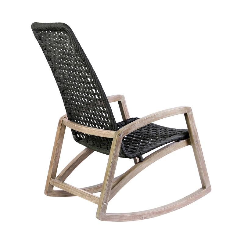 Sequoia Rope & Solid Eucalyptus Wood Indoor / Outdoor Rocking Chair