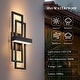 preview thumbnail 11 of 33, Modern Geometric Matte Black LED Flush Mount Wall Sconce Set of 2 or 1