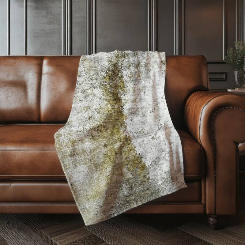 Premium Machine Washable Abstract Ombre Sherpa Throw Blanket - Brown - 4'2" x 5'10"