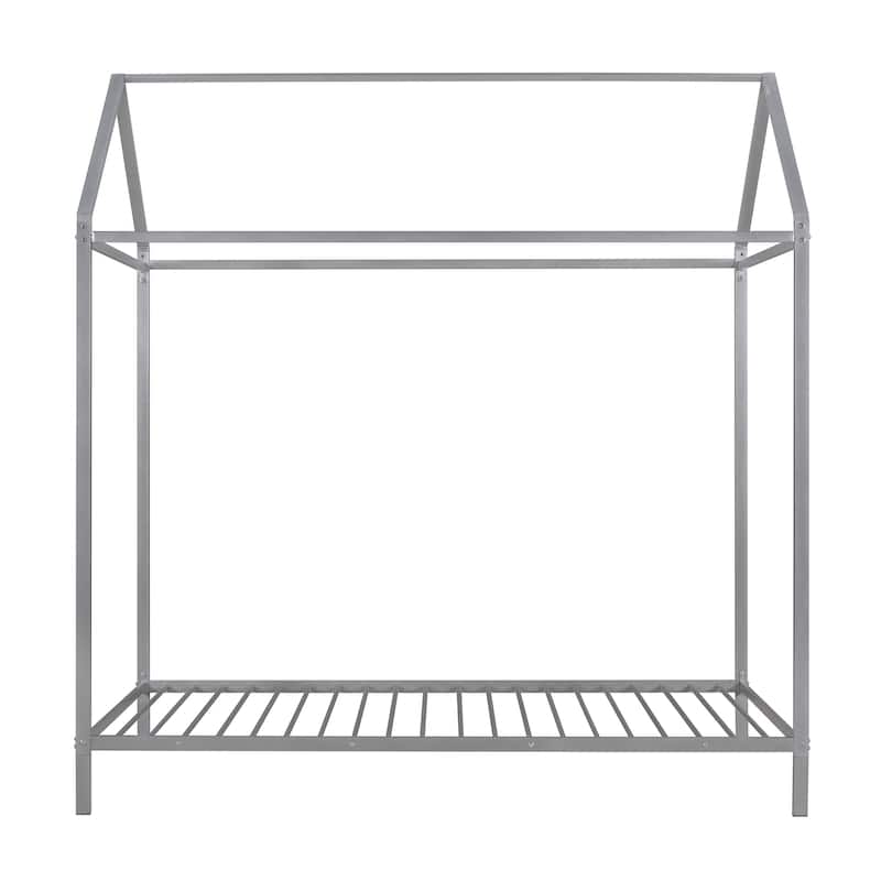 House Platform Bed Twin Size Metal Kids Bed Frame