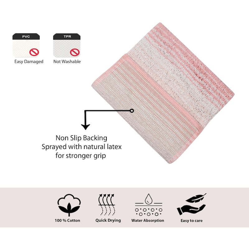 Gradiation Collection Absorbent Cotton Machine Washable Bath Rug