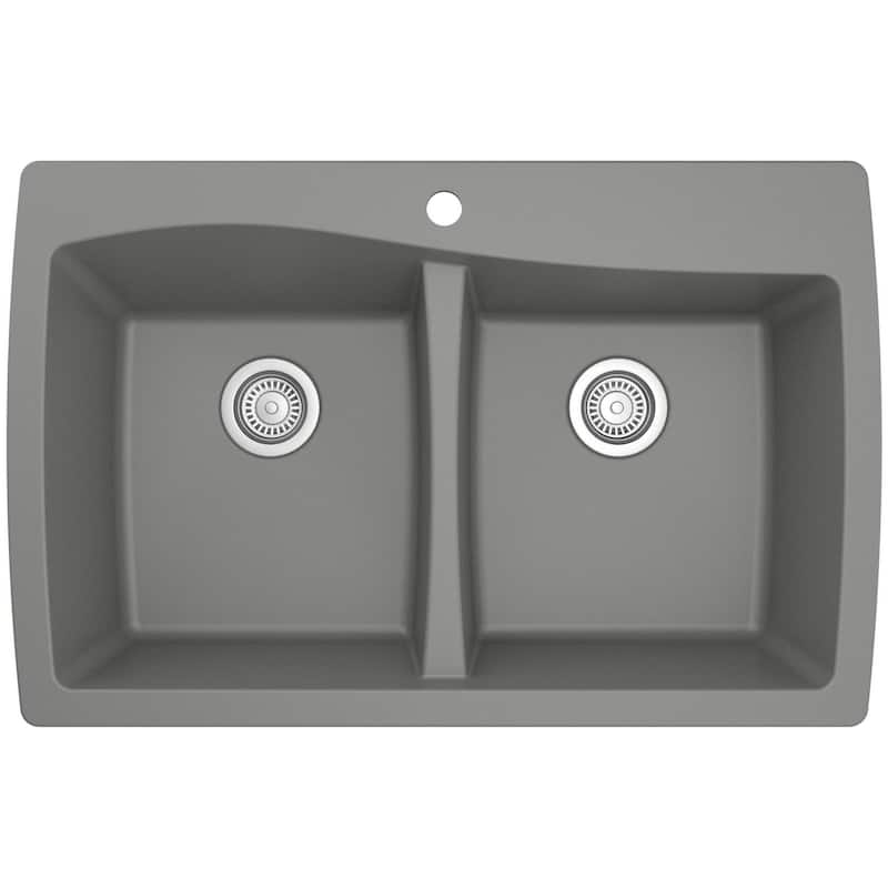 Karran USA QT-720 Quartz QT 34" Drop In Double Basin Quartz Composite