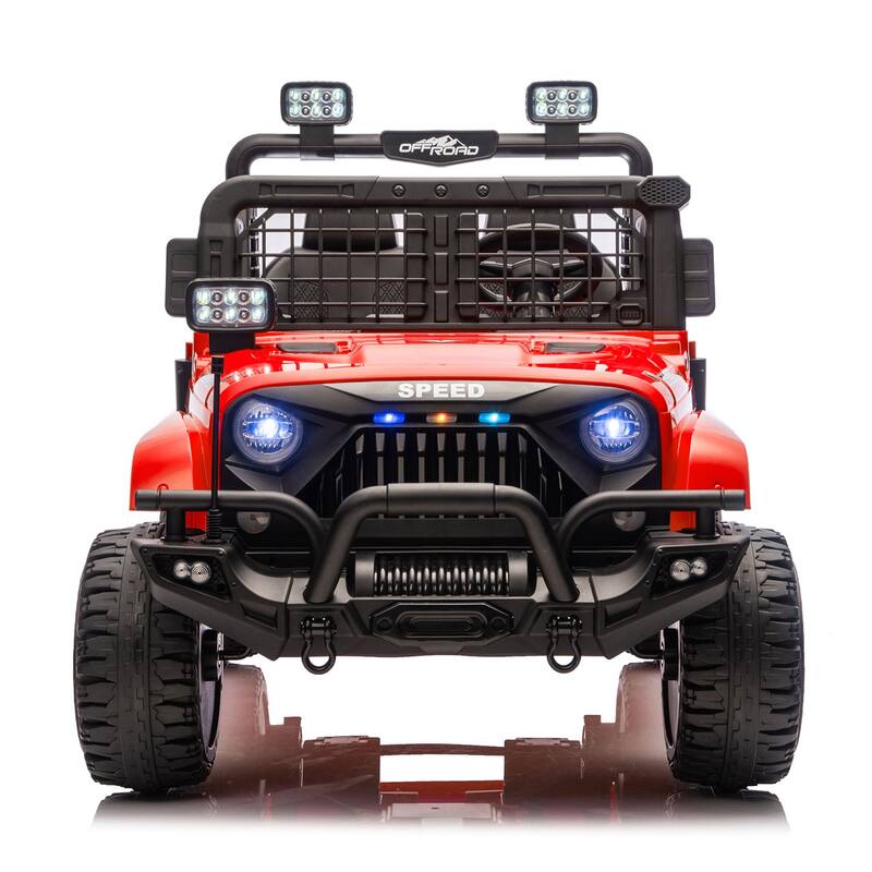 24V 2-seater Kids Ride On Electric Truck Car W/Parents Control, 2wd, Four-wheel Suspension, 8.66in Ground Clearance