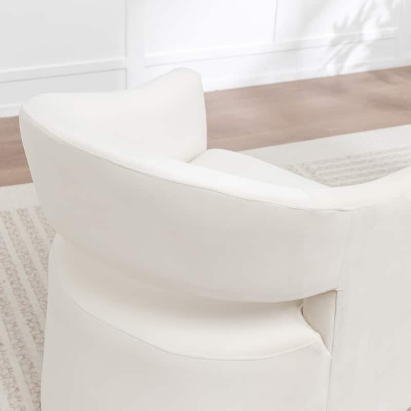 SEYNAR Modern Glam Velvet Accent Armchair Open Back with Ottoman Set of 2
