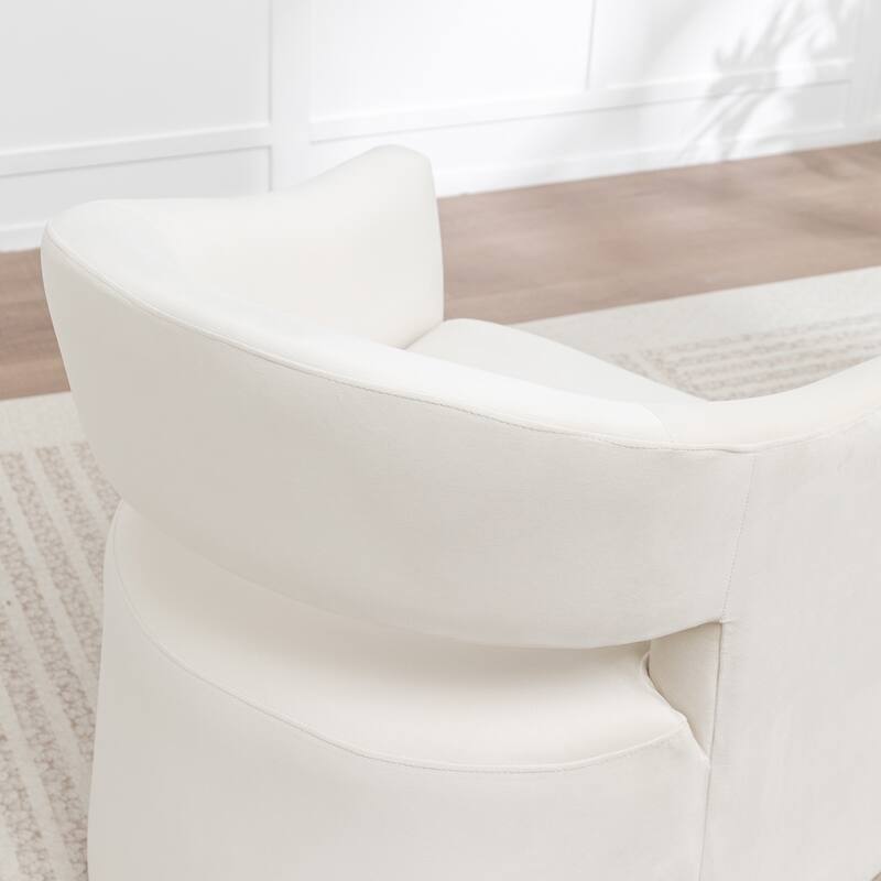 SEYNAR Modern Glam Velvet Accent Armchair Open Back with Ottoman
