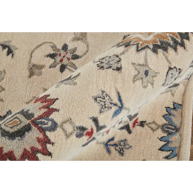 Ornamental Geometric Floral Ivory Persian Transitional Rug