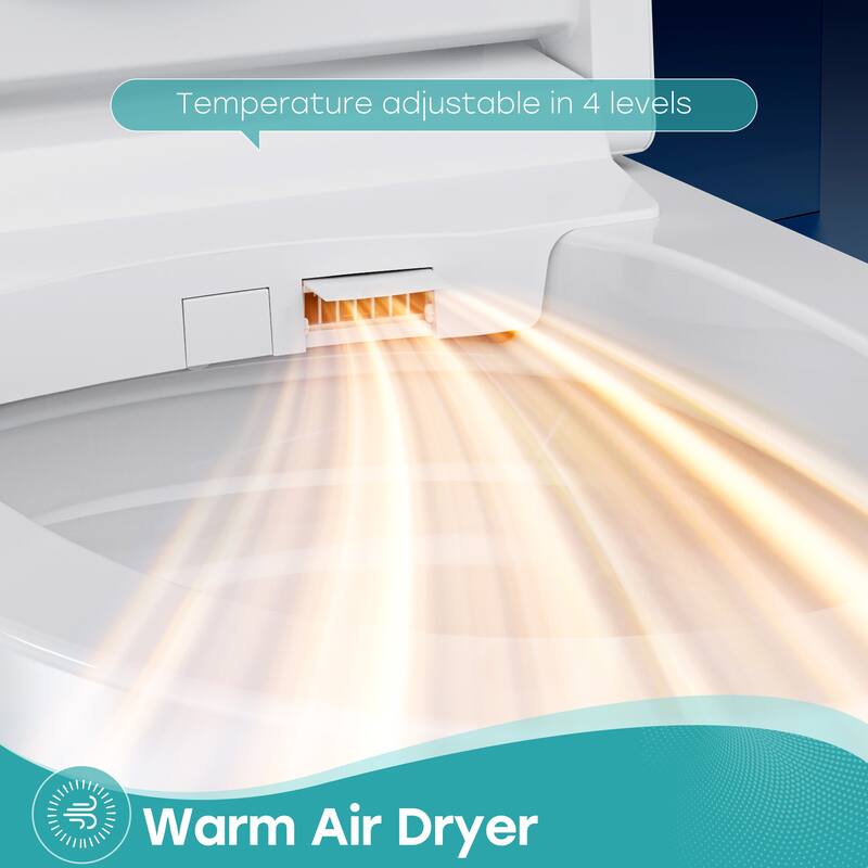 HOROW Luxury Elongated Smart Bidet Toilet in White with Ambient Light Built In Tank Auto Open Close and UV Sterilization