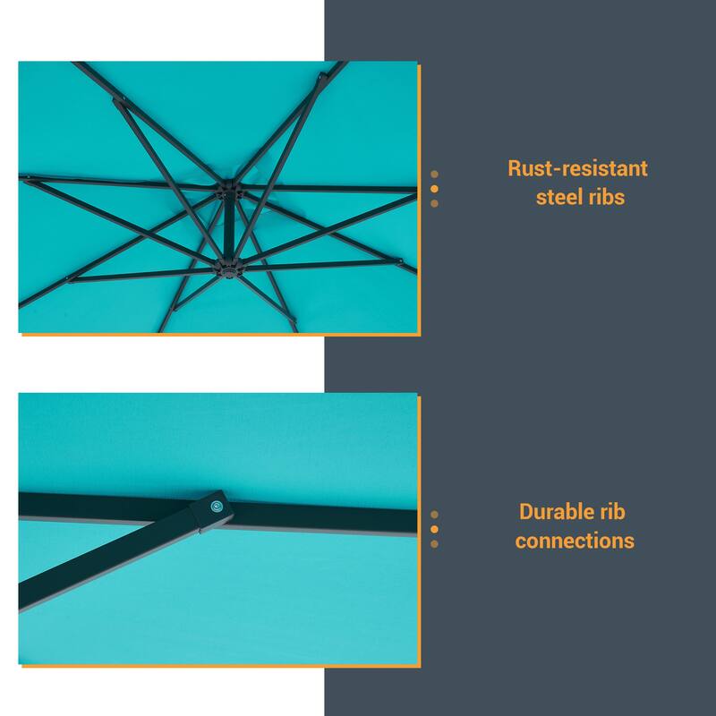 BONOSUKI 8.2Ft Outdoor Offset Umbrella w/Steel Frame,Angle Adjustment