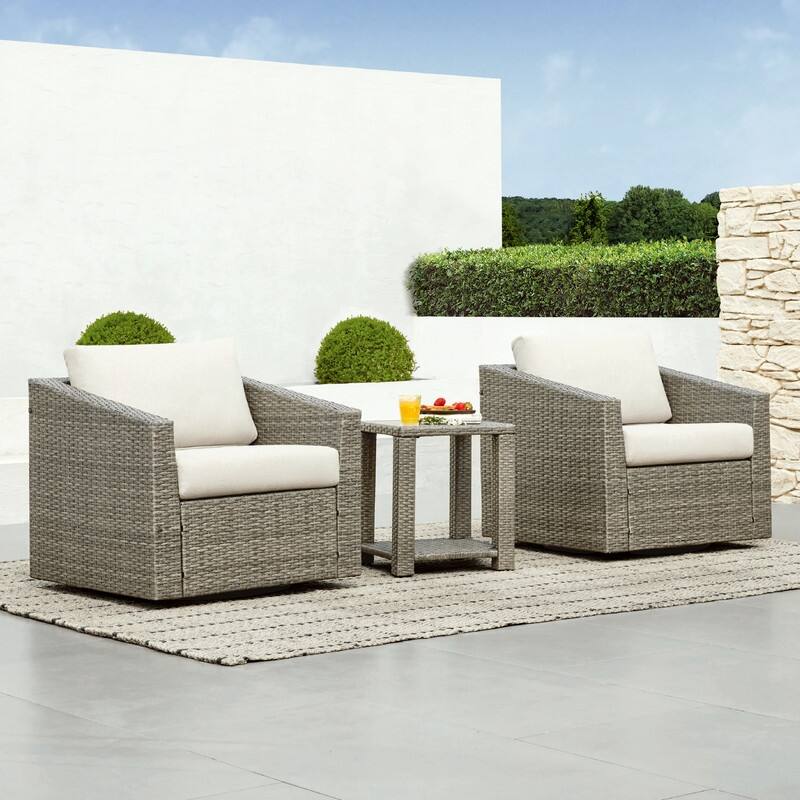 Oakley Outdoor Wicker Patio Furniture Swivel Chair