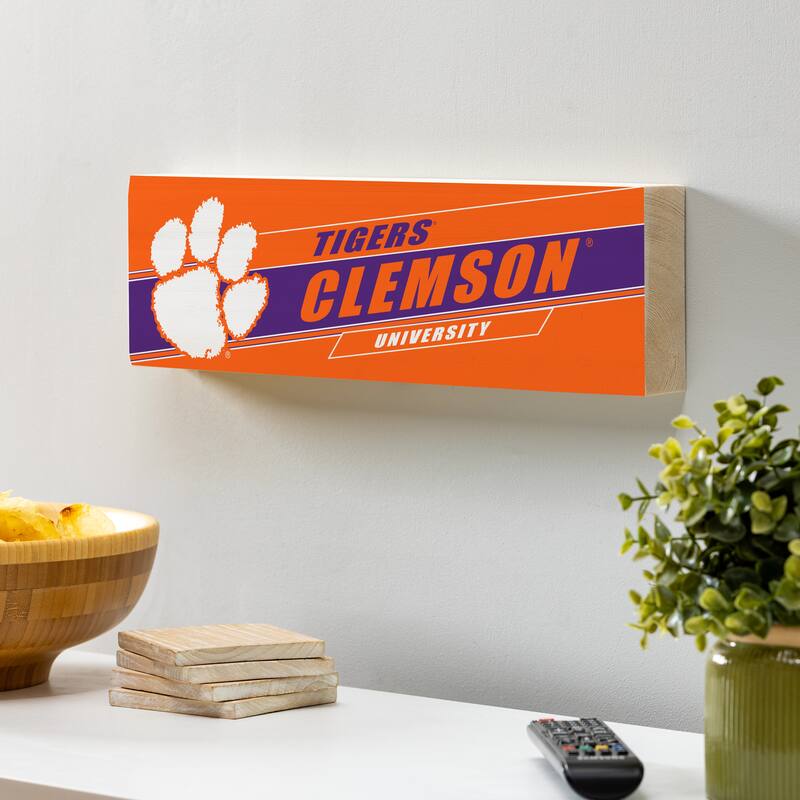 Clemson University Wooden Tabletop Mantel Shelf Sign