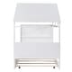 preview thumbnail 18 of 16, White Twin Size Solid Wood House Bed with Trundle & Storage