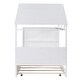 preview thumbnail 18 of 16, White Twin Size Solid Wood House Bed with Trundle and Storage for for Kids, Boys and Girls