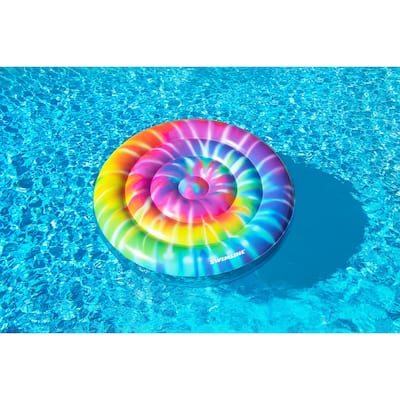 Inflatable Spiral Tie Dye Floating Island Pool Float - 65"