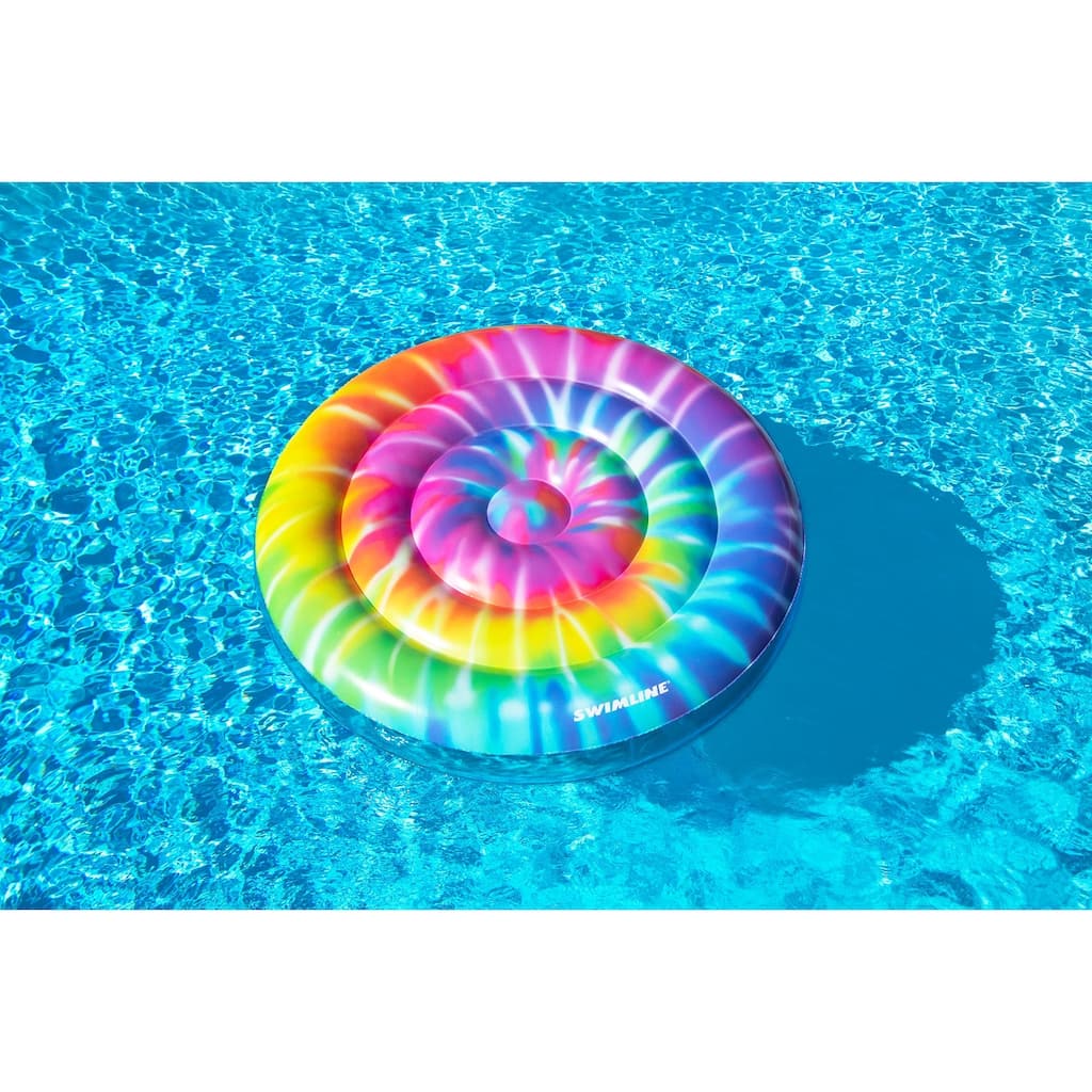 Inflatable Spiral Tie Dye Floating Island Pool Float - 65"