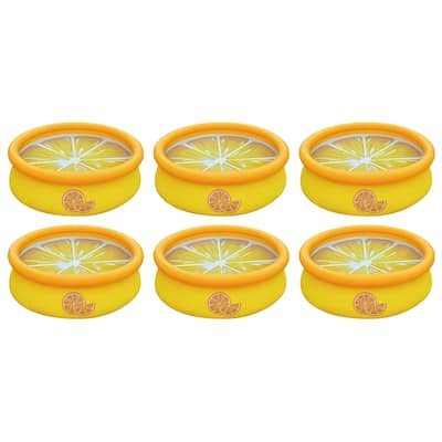 JLeisure 5' x 16.5" 3D Inflatable Outdoor Backyard Kiddie Pool, 6 Pack, Orange - 26