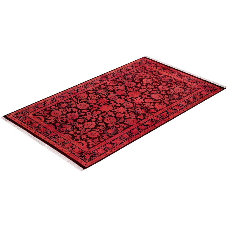 Contemporary Overdyed Wool Hand Knotted Area Rug - 3' 3" x 5' 4"