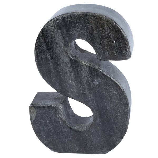 slide 2 of 3, Creative Home Natural Black Marble Letter S Bookend, Paper Weight Black