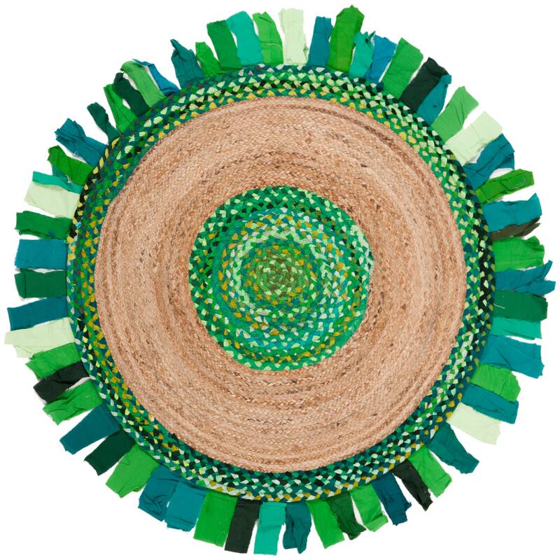 SAFAVIEH Handmade Cape Cod Wobke Jute Rug with Fringe