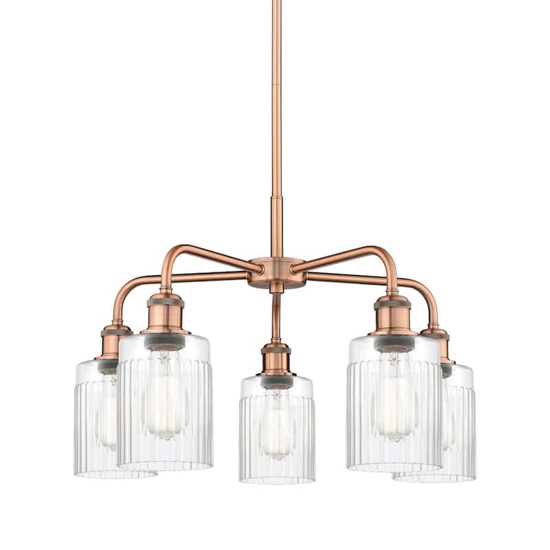 Innovations Lighting 516-5CR-15-23 Hadley Chandelier Hadley 5 Light - Antique Copper / Clear