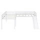 preview thumbnail 12 of 12, Artsy & Multi-Functional L-Shaped Twin Size Loft Bed with Ladder and Slide, Space-saving Design and Sturdy Construction, White