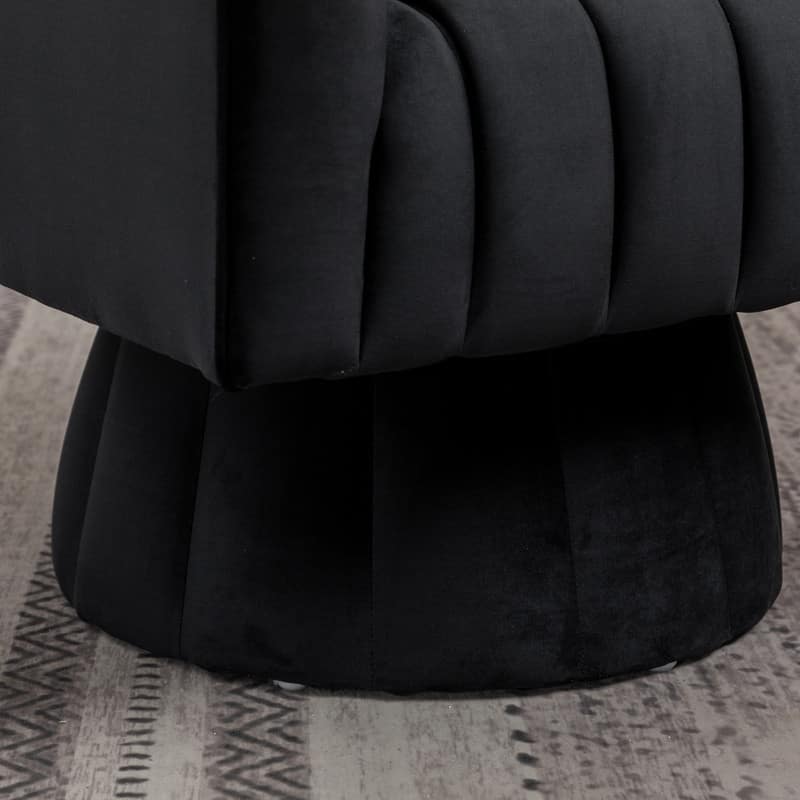 SEYNAR Modern Glam Velvet Upholstered Round 360 Degree Swivel Accent Barrel Chair Set of 2