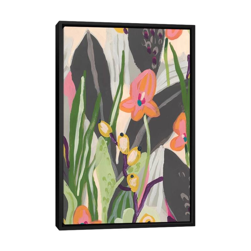 iCanvas "Vibrant Ladyslippers I" by June Erica Vess Framed - Black - 40x26