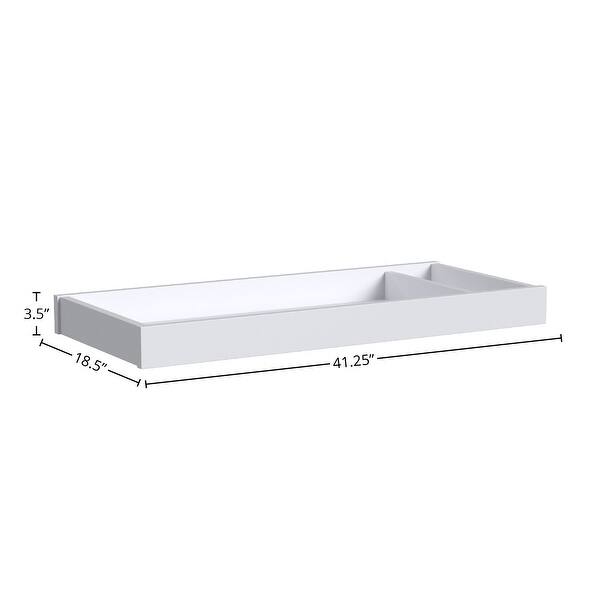 Rowan 41" Wide Modern Style Changer Topper, Ash Linen White