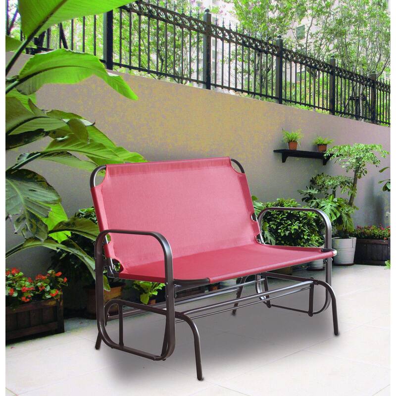 Tolentino 2-Person Brown Outdoor Loveseat Glider