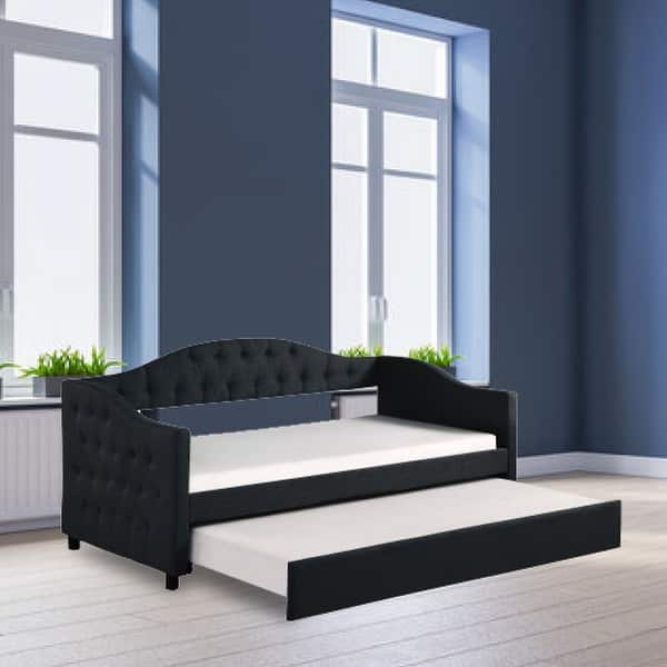 Highquality twin bed Gray day bed Upholstered bed with trundle bed