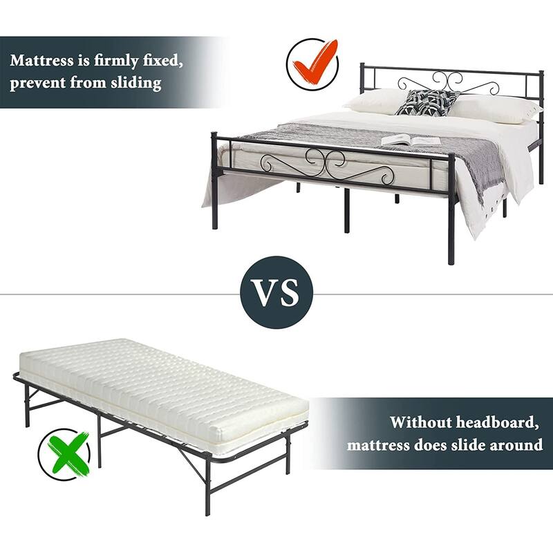 VECELO Premium Platform Bed Frame with Headboard,Easy Set-up Twin/Full/Queen Size Bed