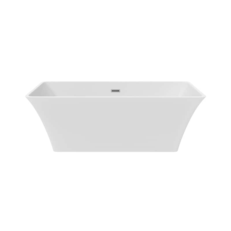 67 in. Freestanding Soaking Tub Acrylic Bathtub with Centered Drain in White