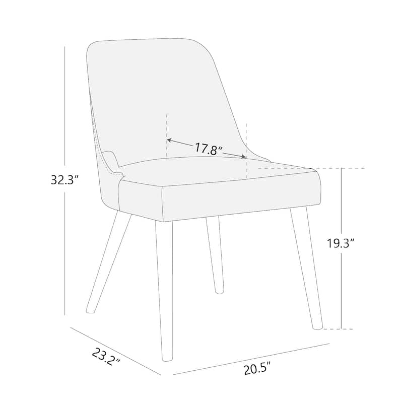 Spruce & Spring Lan Mid-Century Modern Dining Chair Set of 2