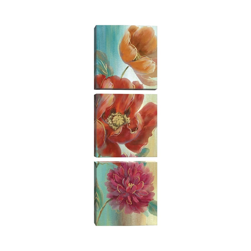 iCanvas "Poppy Panel Red I" by Nan 3-Piece Canvas Wall Art Set
