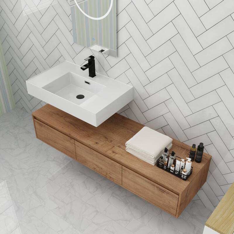 ARTCHIRLY 30/60 Inch Bathroom Vanity with Sink, Floating Bathroom Vanity With Soft Close Drawer