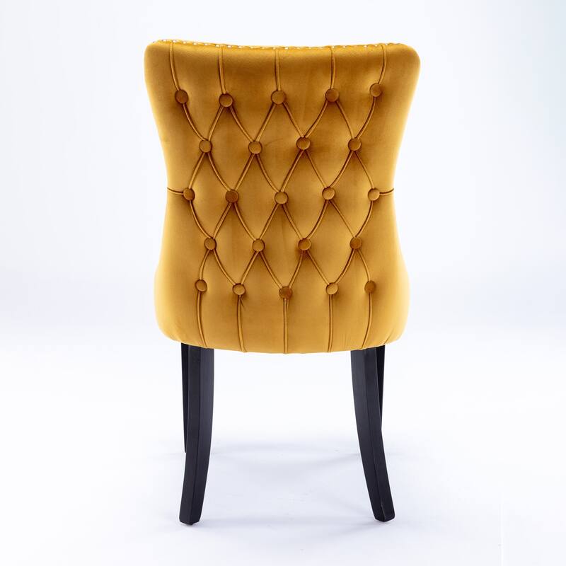 Set of 2 Modern Upholstered Accent Armless Tufted Dining Chairs
