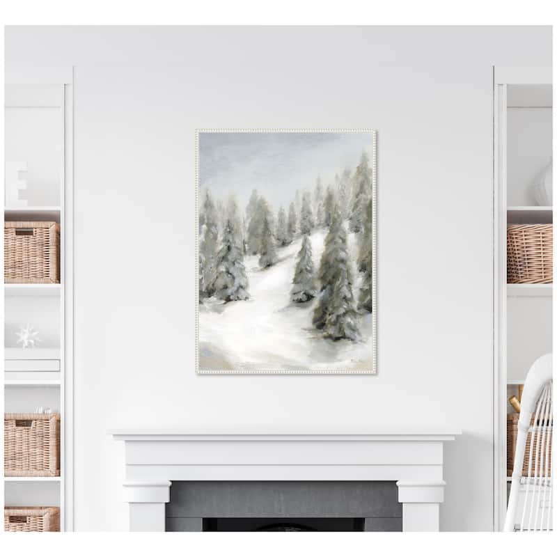 Kate and Laurel Sylvie Beaded Evergreen Hills Framed Canvas by Mackenzie Nelson