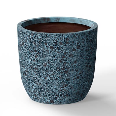 Concrete Tall Round Flower Planter with Drainage Hole and Enhanced Interior