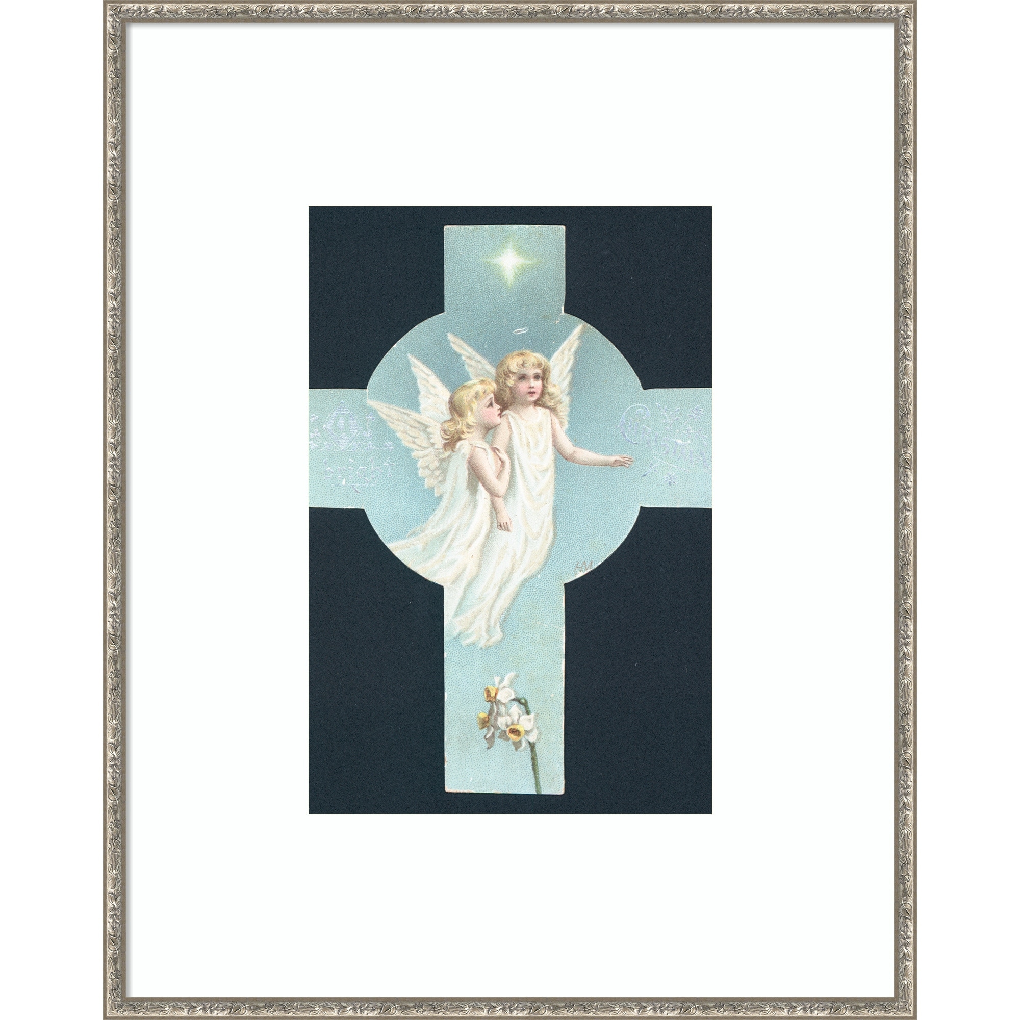 A Bright Christmas Card by English School Wood Framed Wall Art Print