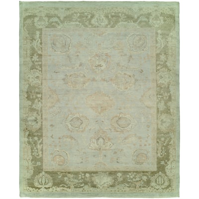 Traditional Multi-Colored Hand-Knotted Wool Area Rug