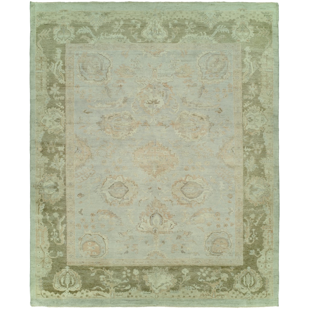 Traditional Multi-Colored Hand-Knotted Wool Area Rug