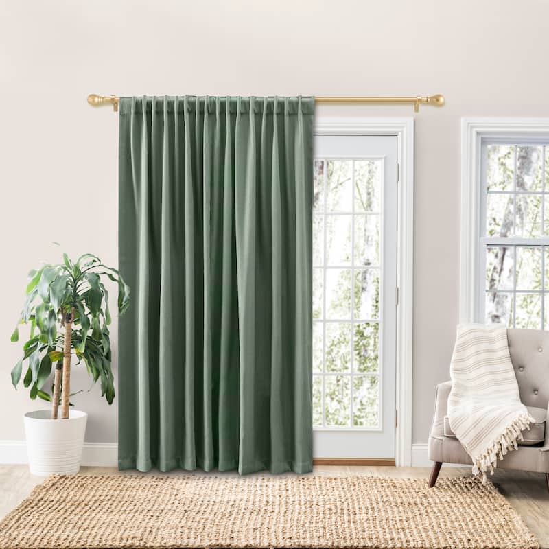 Grand Pointe Premium Room-Darkening 2-Way Pocket w/Back tabs Double Wide Patio Curtain Panel W wand - 110"w x 84"L - Green