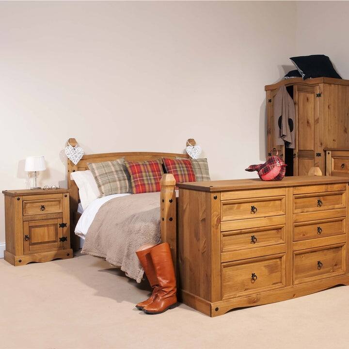 Wood Nighstand 1 Door 1 Drawer Corona Collection | Furniture Dash
