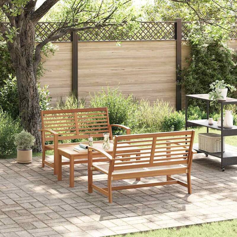 vidaXL Garden Sofa Set Natural Solid teak wood - 37 x 18 x 16