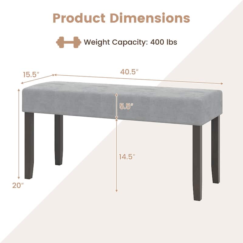 Costway 1/2 PCS Upholstered Entryway Bench with Padded Seat Solid
