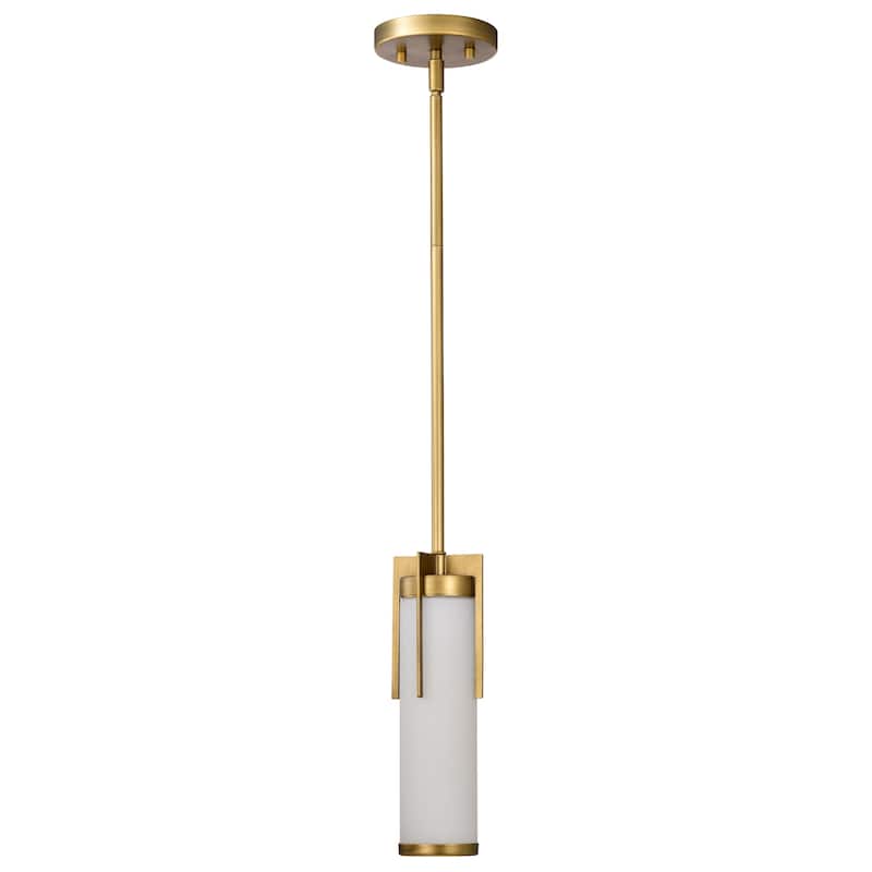 Roselle Mini Pendant Natural Brass with White Glass - Natural Brass