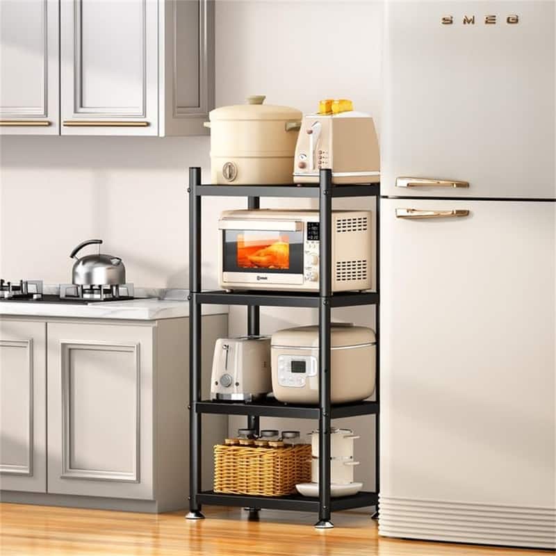 Storage Shelves with Rolling Wheels - 12.4"D x 17"W x 45.3"H