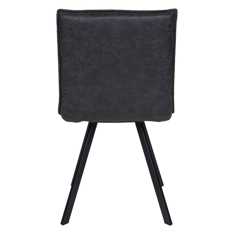 Wesley Modern Leather Dining Chair With Metal Legs Set of 4 by LeisureMod