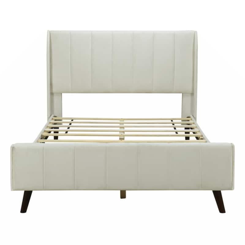 Full Size Upholstered Platform Bed, Velvet